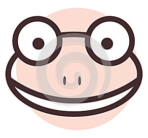 Brown frog head, icon