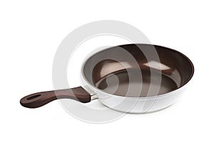 Brown frying pan isolated