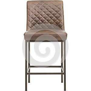 Brown - Furniture - Sunpan, EIGHLAND DINING CHAIR - ANTIQUE BRASS - DARK GREY FABRI, Bar Stool with Cushion with white backgr
