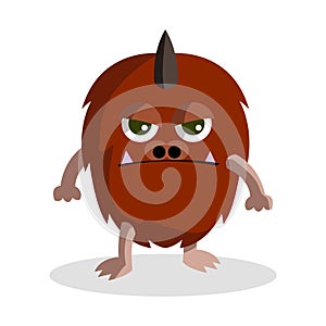 Brown Furred Monster Color Illustration