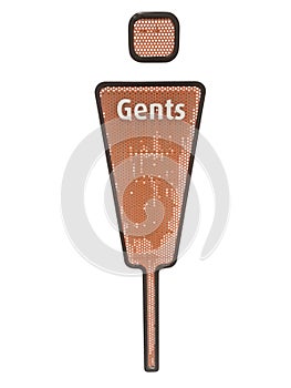 Brown Gents Restroom Sign with Textured Surface