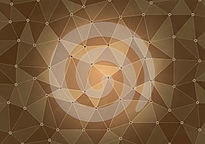 Brown Geometric triangular low poly with dots and lines gradient illustration for graphic background. Vector design texture.