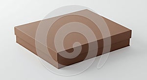 Brown Gift Box Mockup on White Background