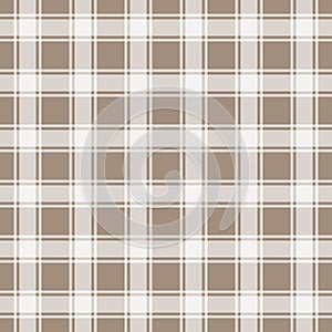 Brown gingham seamless pattern, vector background