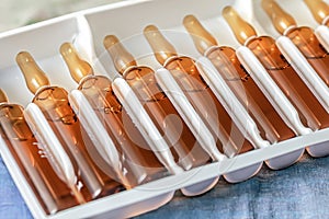 Brown glass ampoules for health