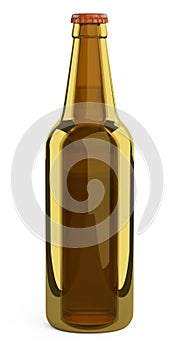 Brown glass bottle. Design mockup template