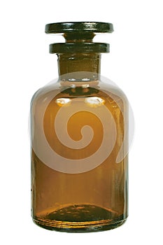 Brown glass chemical bottle