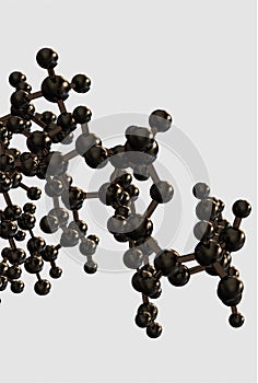 Brown glossy chemical DNA structure on white