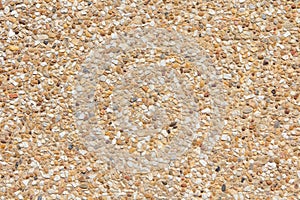 Brown gravel texture top view.