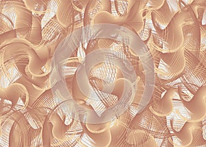 Brown-gray-golden twirled shapes for textiles or prints