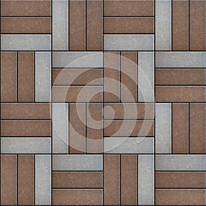Brown and Gray Rectangles Paved. Seamless Texture