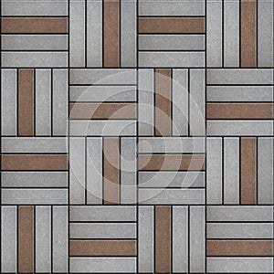 Brown and Gray Rectangles Paved. Seamless Texture