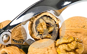 Brown greek nut with nutcracker