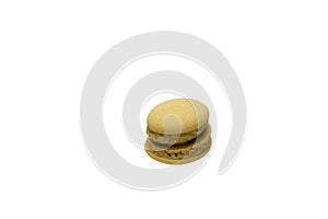 Brown green macaroon isolated on white background