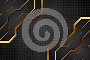 Abstract golden and black geometric background vector.