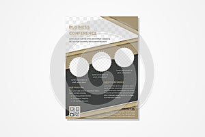Business conference flyer design template with vertical layout