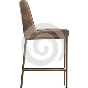 Brown Grey - Furniture - Sun-pan, HIGHLAND DINING CHAIR - ANTIQUE BRASS - DARK GREY FABRIC, Bar Stool with Cushion with white back