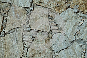 Brown and grey natural stone wall
