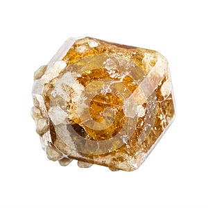 brown grossular garnet crystal isolated