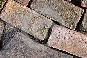 Brown grunge brick are arranged