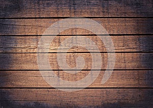 Brown grunge wooden planks, tabletop, floor surface