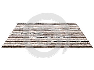 Brown handmade wool cotton causal solid chevron stripes area rug. 3d render