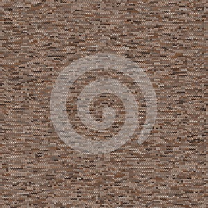 Brown Heather Marl Knit Texture Background. Blanket Stitch Seamless Pattern. Homespun Faux Woolen Fabric Structure