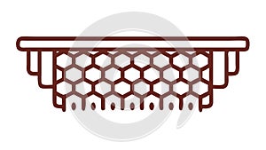Brown Hexagonal Pattern Decorative Geometric Border, vector design Generative AI