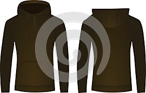 Brown hoodie front and back view
