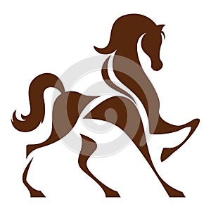 Brown horse equimantors galloping icon