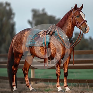 A brown horse full body image generative AI