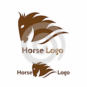 Brown Horse head vector logo template