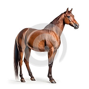 Brown horse on a white background.