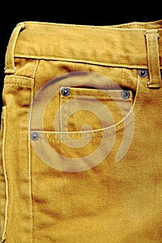 Brown jeans pocket