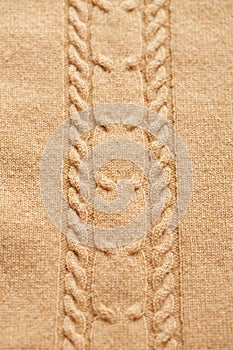 Brown knitted woolen background