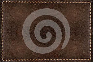 Brown leather background with seams