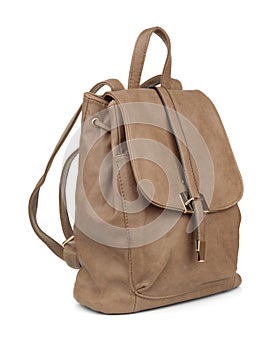Brown leather backpack