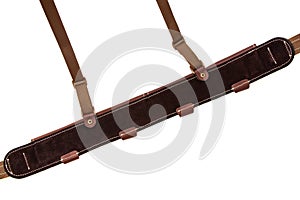 Brown leather bandolier isolated on a white background