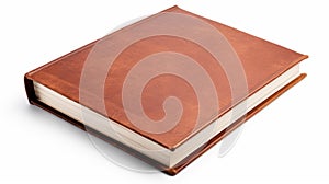 Brown Leather Book On White Background