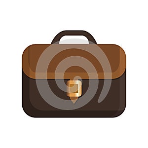 Brown leather briefcase icon