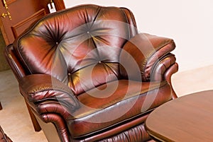 Brown leather chair