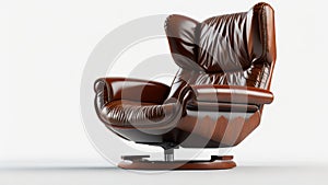 Brown leather chair.