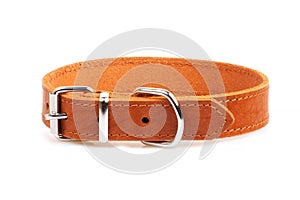 Brown leather collar