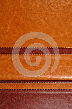 Brown leather covers with stiches