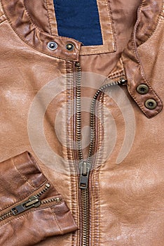 Brown leather jacket