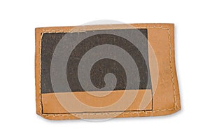 Brown leather label