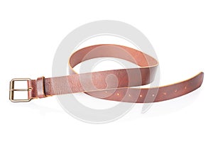 Brown leather men belt
