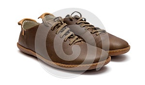 Brown Leather Men Shoes