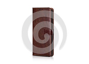 Brown leather mobile cover phone case
