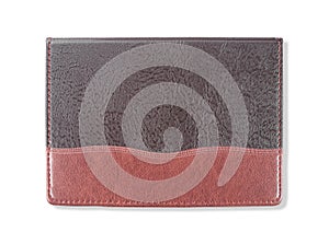 brown leather notebook cover isolated on white